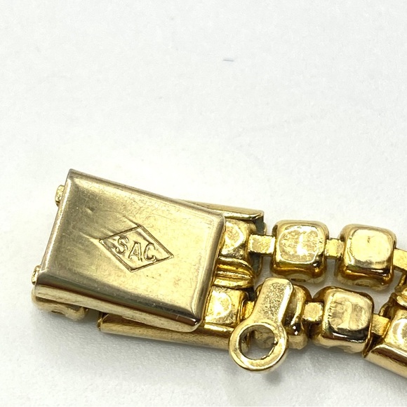 SARAH COVENTRY SAC Gold & Rhinestone Vintage Bracelet - Picture 9 of 10